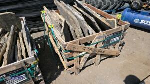 Crate of Yorkshire stone roofing slates