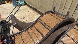 5 x rattan sun loungers - 2