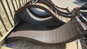 5 x rattan sun loungers - 3
