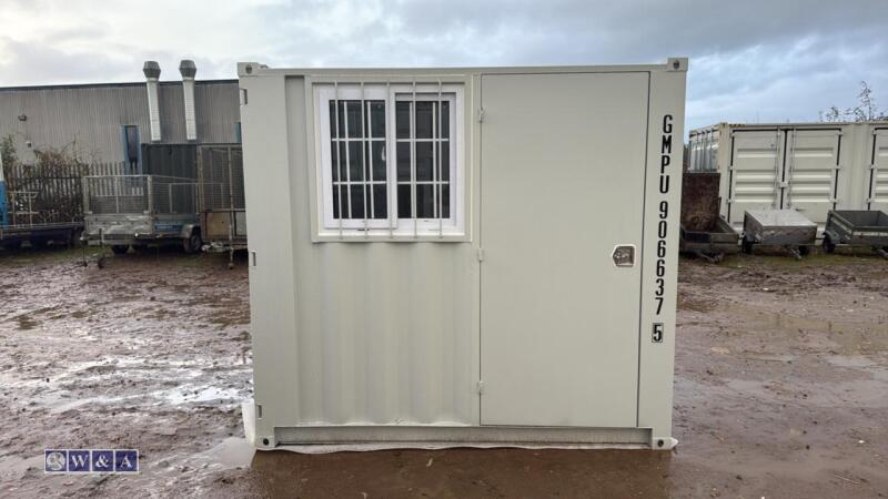 8ft container c/w door & window (unused)(906637) (light grey)
