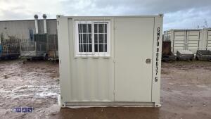 8ft container c/w door & window (unused)(906637) (light grey)