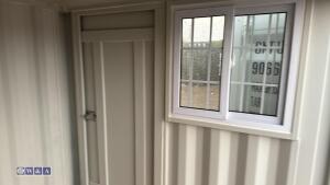 8ft container c/w door & window (unused)(906637) (light grey) - 6