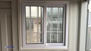 8ft container c/w door & window (unused)(906637) (light grey) - 7