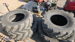 4 x tractor tyres (2 x 600/70R28 & 2 x 650 x 85 R38) - 4