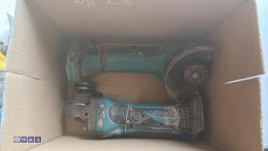 2 x MAKITA 18v angle grinders & 18v multi tool (3382268)(3431266)(3431265)