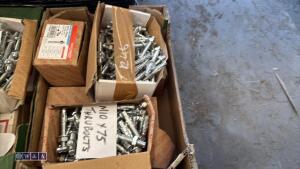 Box of M10/75 throughbolts - 2