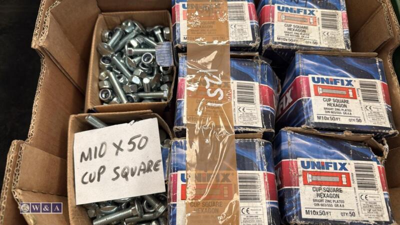 Box of M10/50 carriage bolts