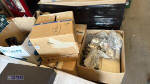 Pallet of miscellaneous including guttering components, rocker switches etc