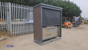 BBQ house outdoor cooking station c/w electric roller shutter door (unused)