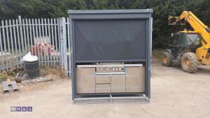 BBQ house outdoor cooking station c/w electric roller shutter door (unused) - 2