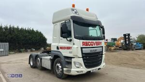 2017 DAF CF EURO 6 6x2 automatic c/w Mid lift axle, Alloy wheels, Tipping gear, Sliding 5th wheel, Aluminium cat walk (DX17 ZFE)(MoT 31st December 2026)(V5 in office) - 6