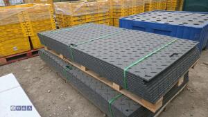 Approximately 12 x (8ft x 4ft x 12mm) ground protection mats c/w connectors - 2