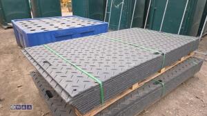 Approximately 12 x (8ft x 4ft x 12mm) ground protection mats c/w connectors - 3