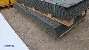 Approximately 12 x (8ft x 4ft x 12mm) ground protection mats c/w connectors - 2