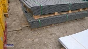 Approximately 12 x (8ft x 4ft x 12mm) ground protection mats c/w connectors - 3