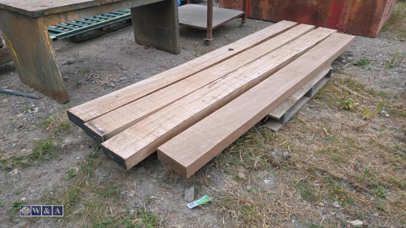 4 x IROKO hardwood beams (approximately 8 x 3 x 9ft long)