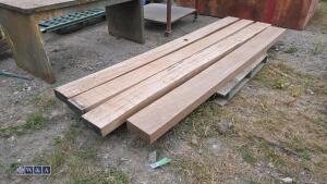 4 x IROKO hardwood beams (approximately 8 x 3 x 9ft long)