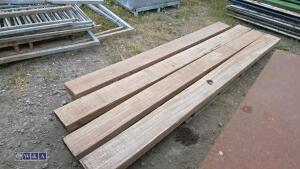 4 x IROKO hardwood beams (approximately 8 x 3 x 9ft long) - 3