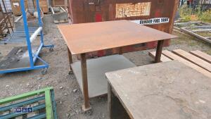 Metal wheeled work table - 2