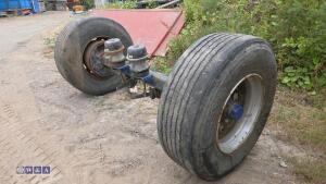 Trailer axle c/w super single wheels & tyres - 2