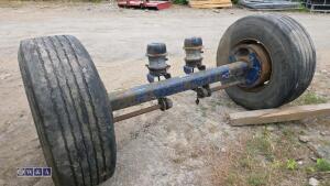 Trailer axle c/w super single wheels & tyres - 3