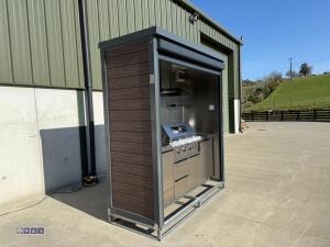 BBQ house outdoor cooking station c/w electric roller shutter door (unused) - 20