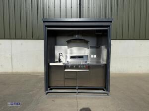 BBQ house outdoor cooking station c/w electric roller shutter door (unused) - 21