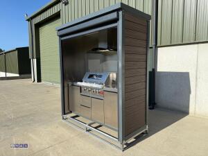 BBQ house outdoor cooking station c/w electric roller shutter door (unused) - 22