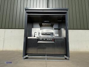 BBQ house outdoor cooking station c/w electric roller shutter door (unused) - 26