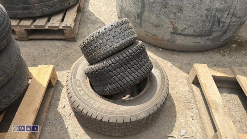 2 x ride on mower tyres & 16'' wheel & tyre (215/780 R16C)