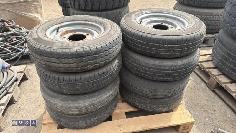 Pallet of wheels & tyres (165R13)