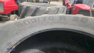 4 x tractor tyres (2 x 600/70R28 & 2 x 650 x 85 R38) - 5