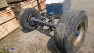 Trailer axle c/w super single wheels & tyres - 4