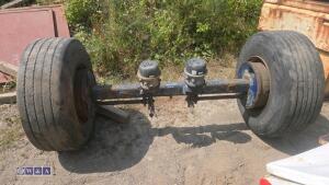 Trailer axle c/w super single wheels & tyres - 5