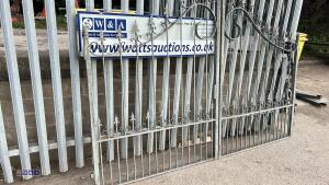 Pair of galvanised wrought iron gates (approx 2m high x 3m wide) - 2