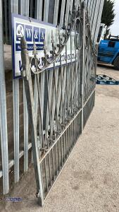 Pair of galvanised wrought iron gates (approx 2m high x 3m wide) - 3