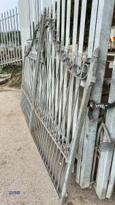 Pair of galvanised wrought iron gates (approx 2m high x 3m wide) - 4