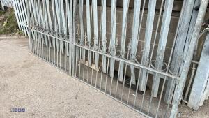 Pair of galvanised wrought iron gates (approx 2m high x 3m wide) - 6
