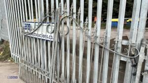 Pair of galvanised wrought iron gates (approx 2m high x 3m wide) - 5