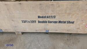 23ft x 22ft double garage metal shed (unused) - 10