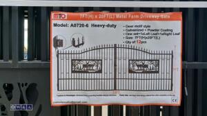 1 x Pair of entrance gates with woodland design (Approximately 20' x 7') - 7