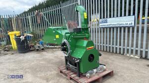 TAIYUE 8'' tractor mounted wood chipper c/w hydraulic feed & Pto shaft (crated unused) - 3