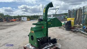 TAIYUE 8'' tractor mounted wood chipper c/w hydraulic feed & Pto shaft (crated unused) - 4