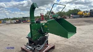 TAIYUE 8'' tractor mounted wood chipper c/w hydraulic feed & Pto shaft (crated unused) - 5
