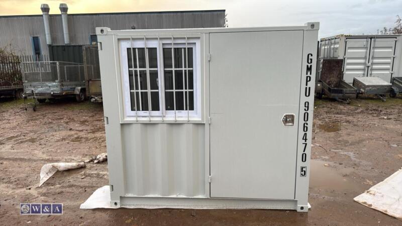 7ft container c/w door & window (unused)(906470) (light grey)