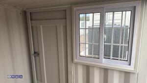 7ft container c/w door & window (unused)(906470) (light grey) - 5