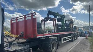 2012 SDC articulated tri-axle flatbed brick trailer with TEREX ATLAS 85.2 donkey engine brick crane and ATLAS TREX donkey engine brick crane (ID Mark C362991) - 6