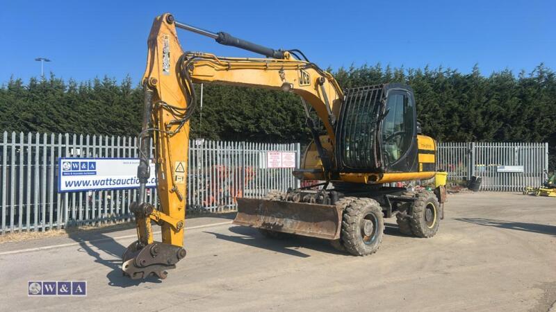 2009 JCB JS130W wheeled excavator (s/n P91060315) with blade, Q/hitch & piped