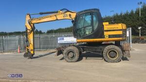 2009 JCB JS130W wheeled excavator (s/n P91060315) with blade, Q/hitch & piped - 2