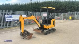 2022 JCB 16C rubber tracked excavator (s/n 3206050) with 3 buckets, blade, piped, expanding tracks & canopy